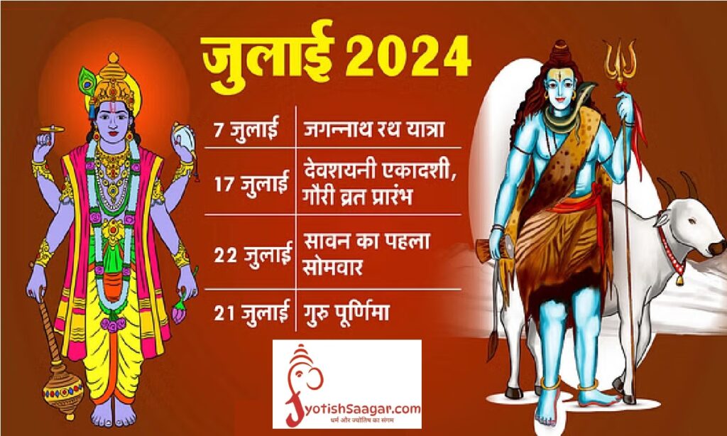 July 2024 के व्रत त्योहार